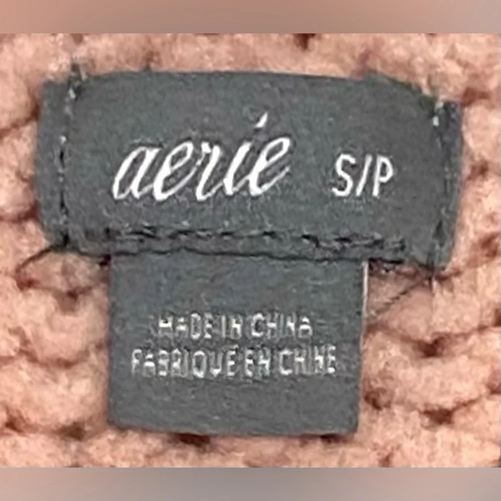 Aerie Womens S Pink Oversized Long Sleeve V-Neck Sweater Boho Cottage Cabincore - Picture 11 of 15